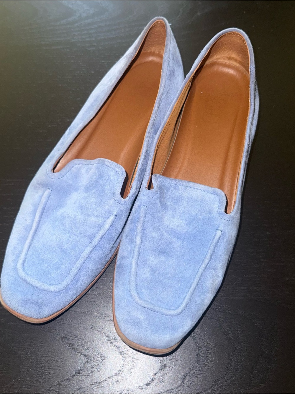 Franco Sarto Light Blue Suede Loafers